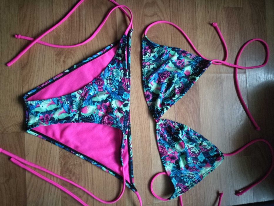 Strój kąpielowy dwuczęściowy bikini S L plażowy wiązany sexi sexy
