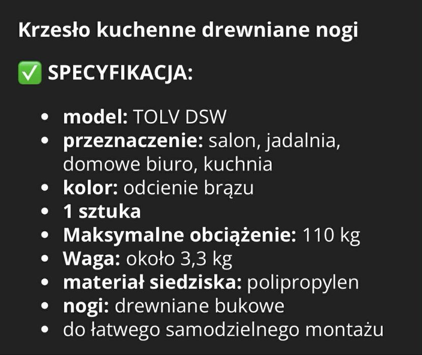 2 krzesła brązowe domowe NOWE