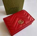 Gucci portfel damski czerwony pikowany komplet