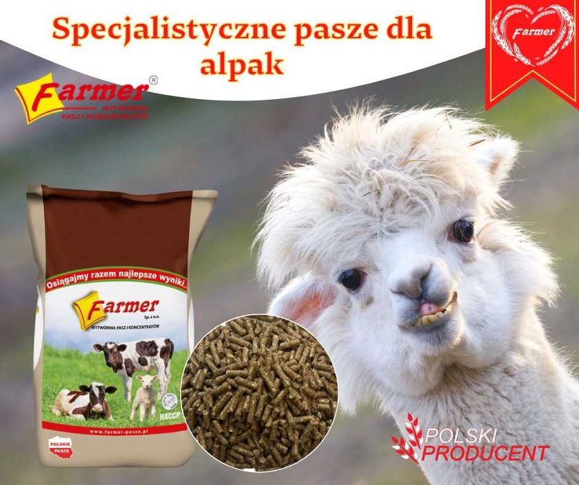 Pasza Alpaka II karma dla Alpak, Lam i Wielbłądów 25kg Farmer