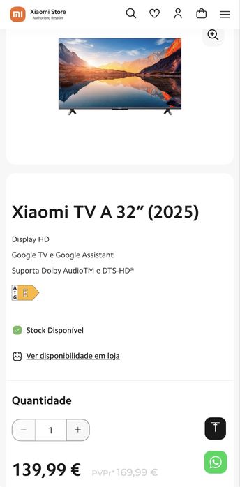 Smart TV Xiaomi A 2025 HD 32'' Nova