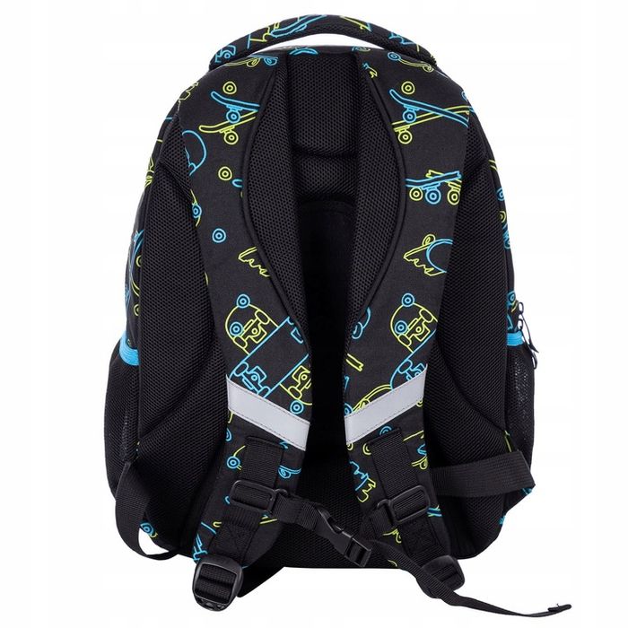 Plecak Trzykomorowy Astrabag Z Motywem Deskorolek Świecących W Ciemnoś