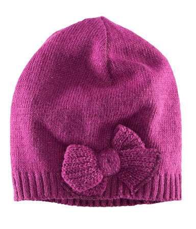 H&M 2pak czapka+fiolet z kokard+ biała z kwiatem srebrna nitka 122/128