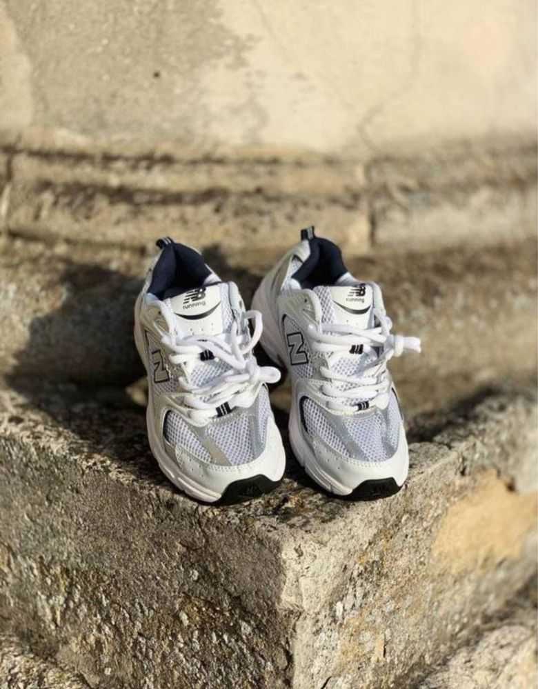 New balance 530 white navy silver кросівки жіночі