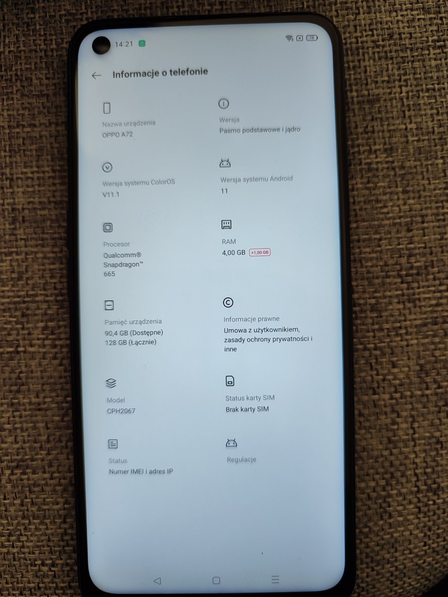 Telefon oppo a72 używany smartfon+ casy telefon komórkowy