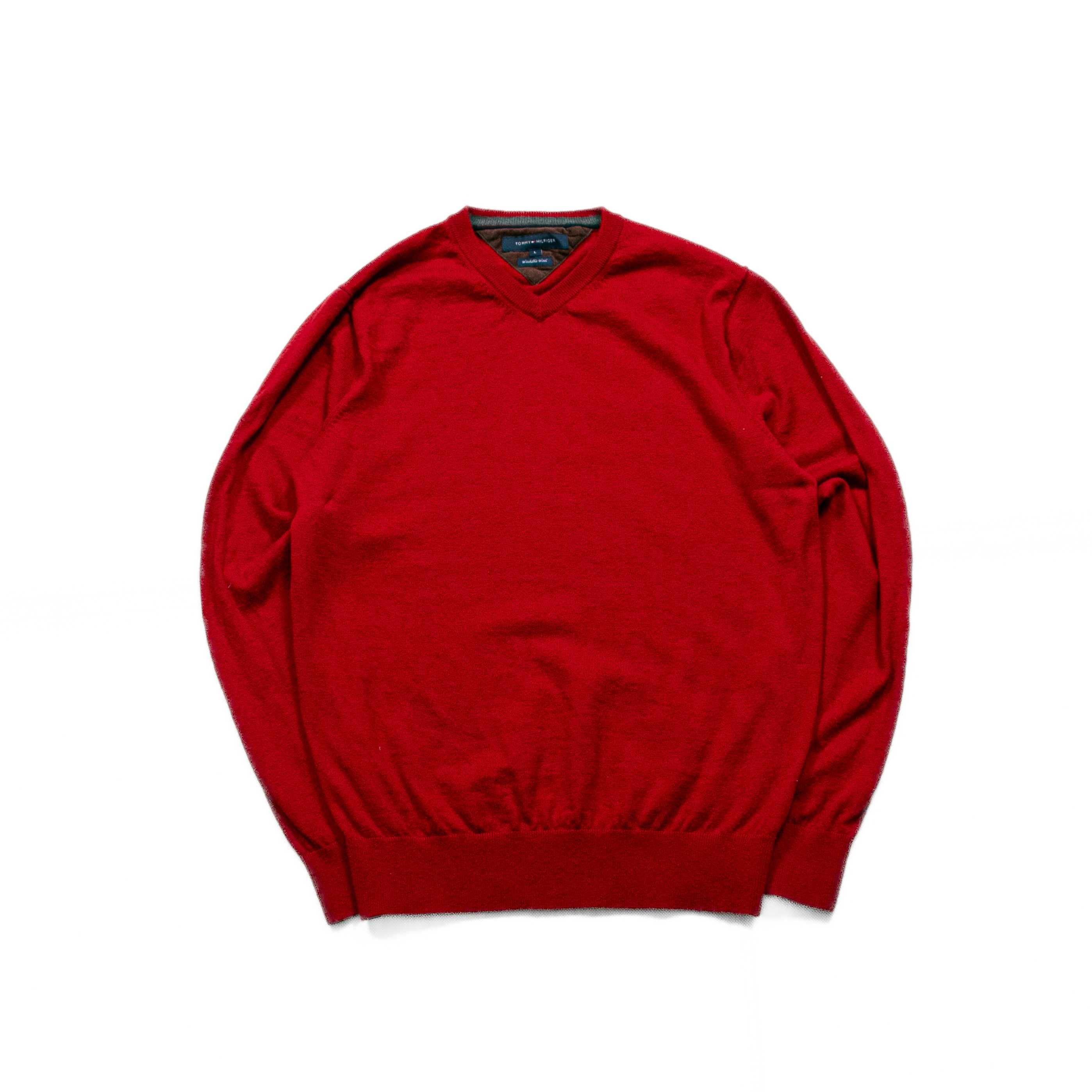 Tommy Hilfiger lambswool sweter wełniany L