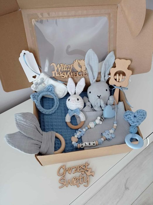 Zestaw prezentowy dla niemowlaka prezent babyshower narodziny chrzest