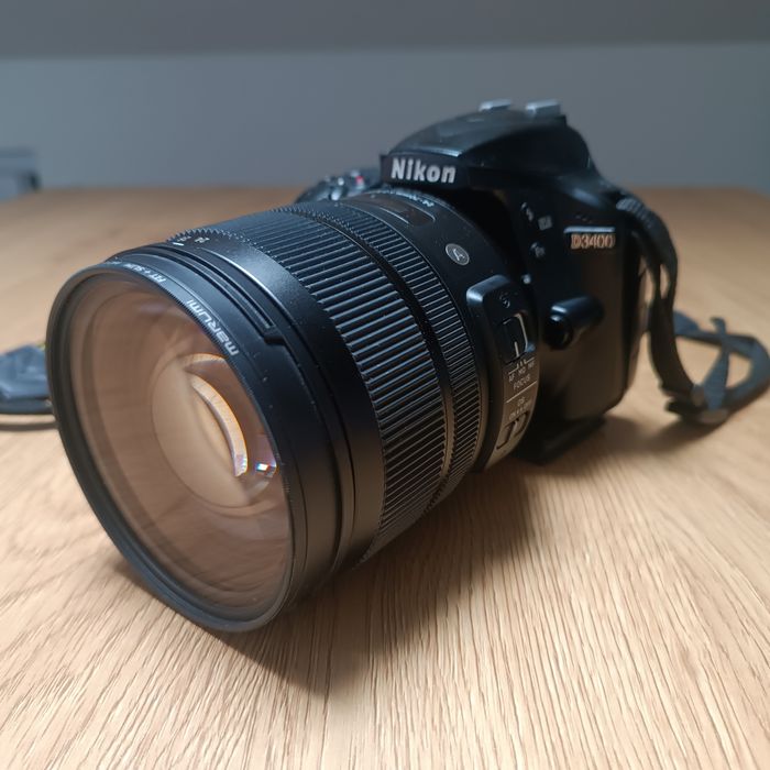 Obiektyw sigma art 24-70 mm F2.8 + aparat Nikon D3400