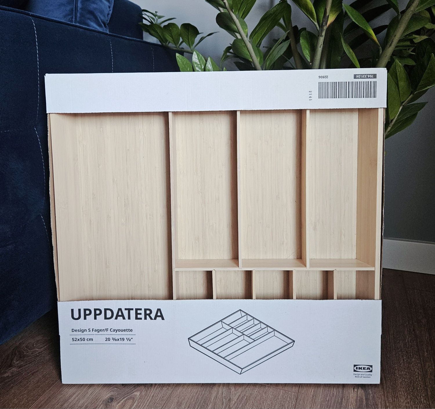Nowy wkład na sztućce Ikea bambus 52x50 taca