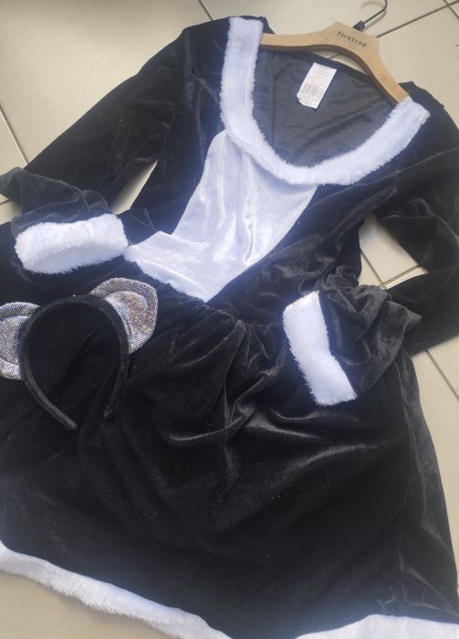 Kostium strój roz.L/XL kot kotek czarny halloween karnawał bal