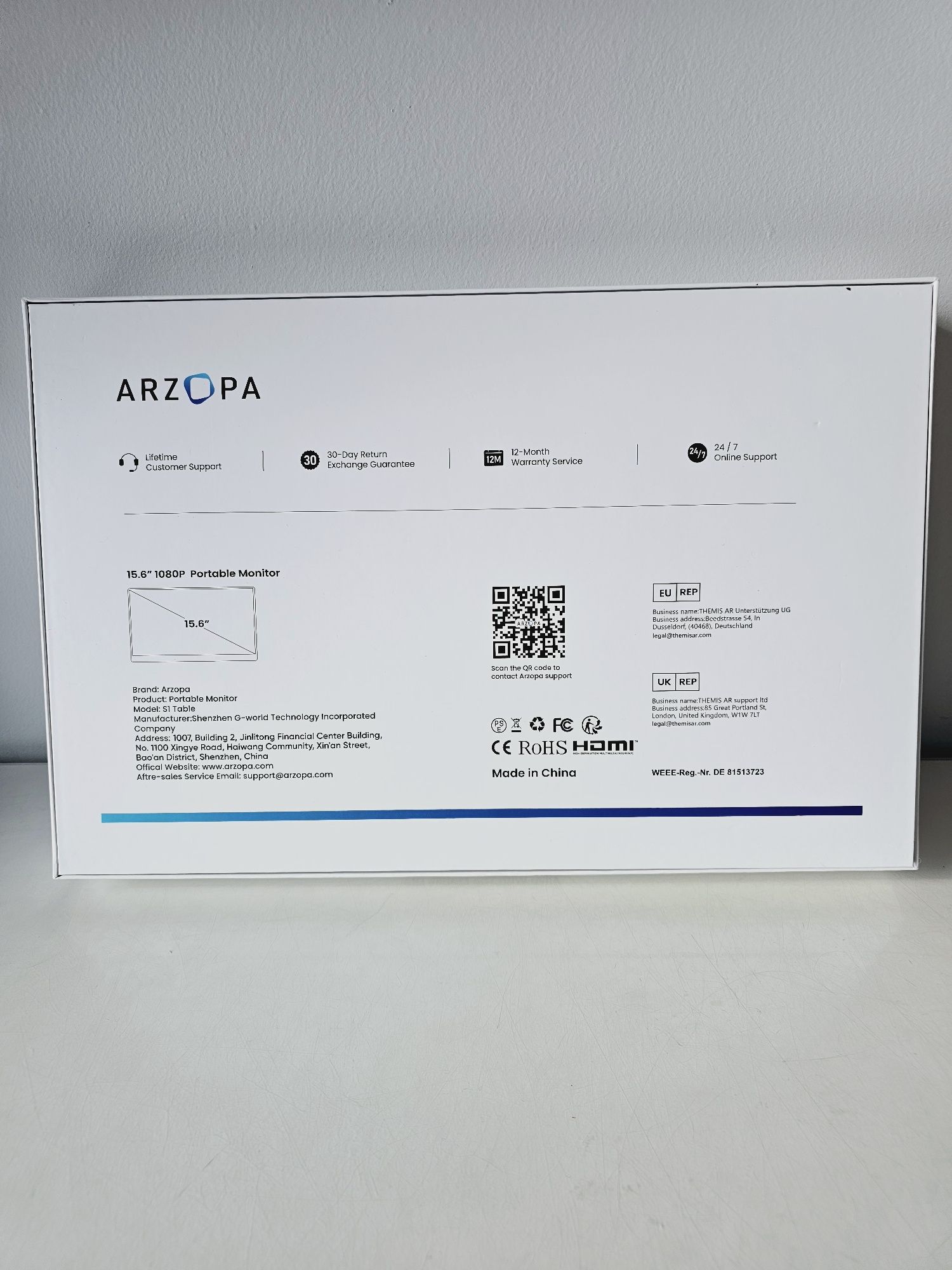Monitor LCD Arzopa S1 Table 15,6 " 1920 x 1080 px IPS / PLS