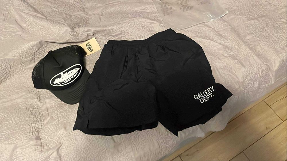 Zestaw Spodenki Galery D + czapka crtz czarne meskie