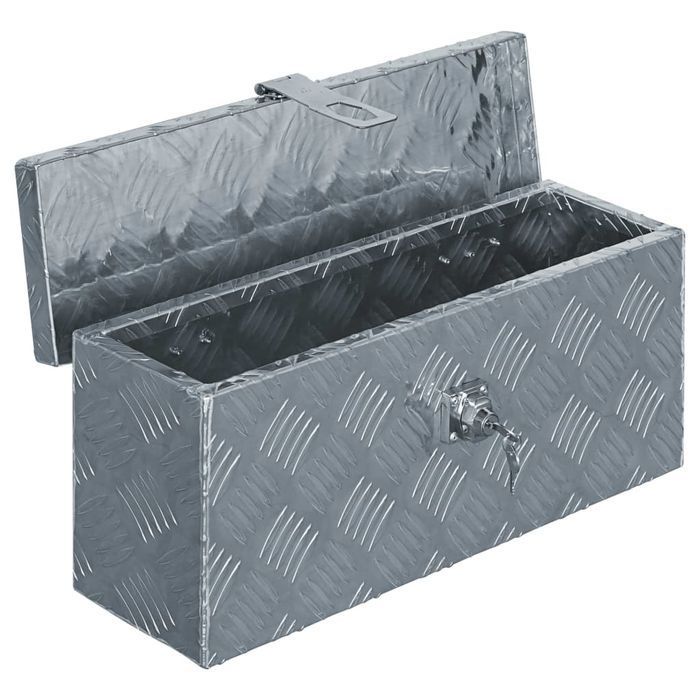 Vidaxl Aluminiowa Skrzynia, 48,5 X 14 X 20 Cm, Srebrna