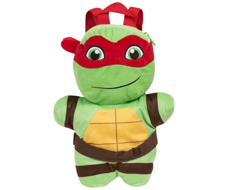 Mochila Pré-Escolar 3d Peluche Tartarugas Ninja Rafaello 38 cm