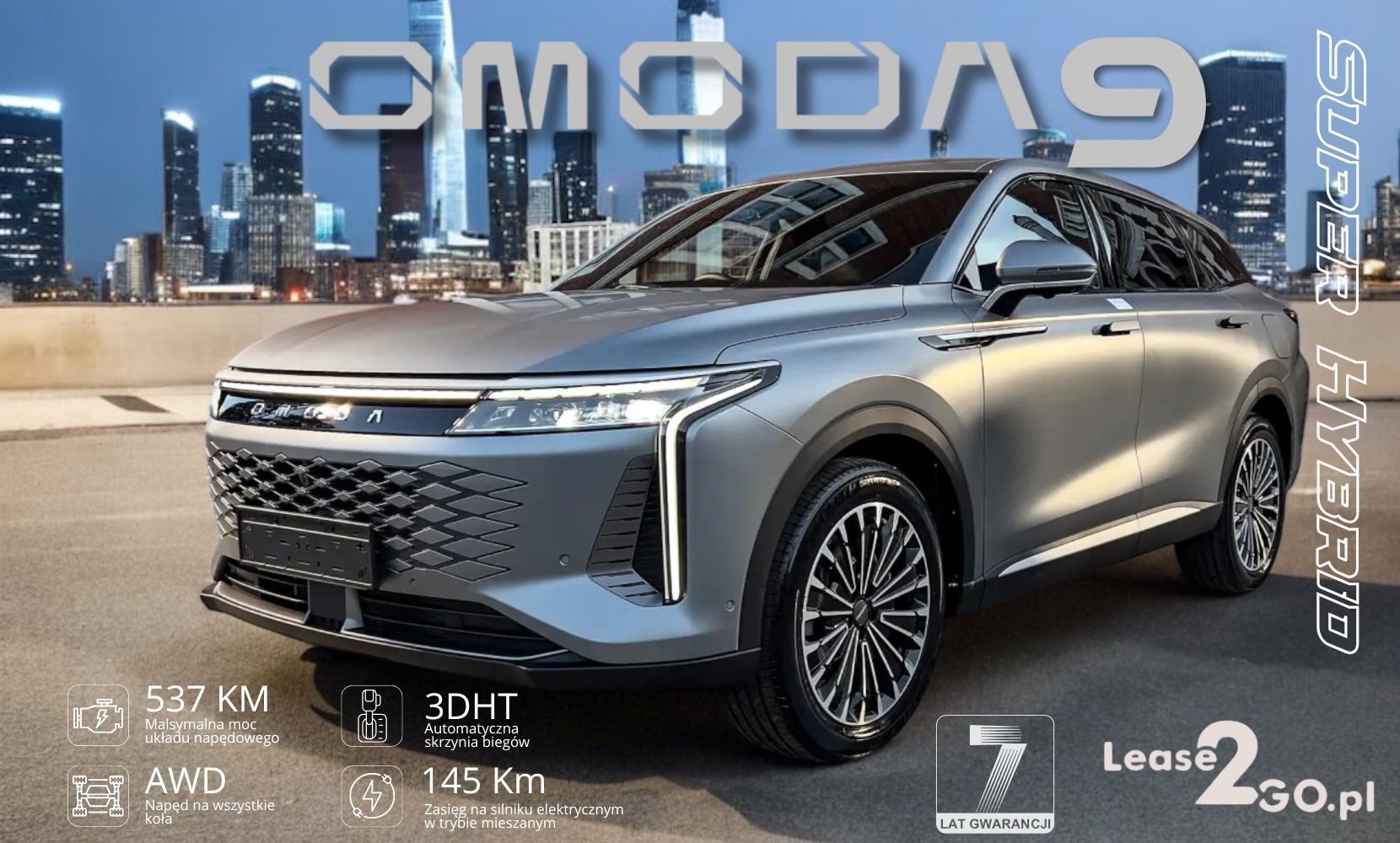 Omoda 9 Super Hybrid EXCLUSIVE 4x4 • Rabat 8 400 pln • Dla Firm i osób pryw. !