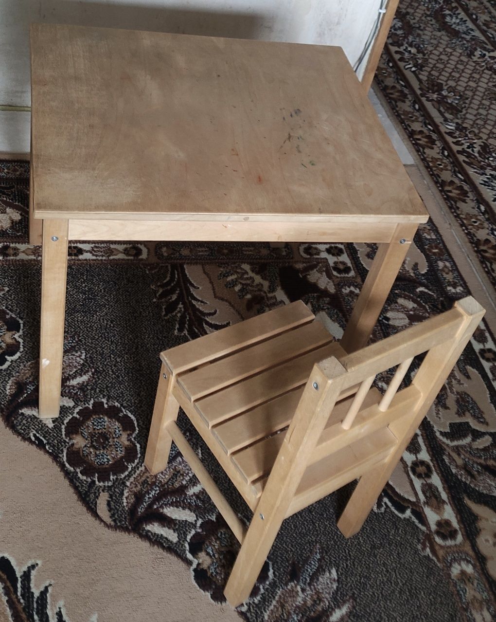 Stolik, stoliczek z krzesełkiem dla dzieci, drewniane, IKEA