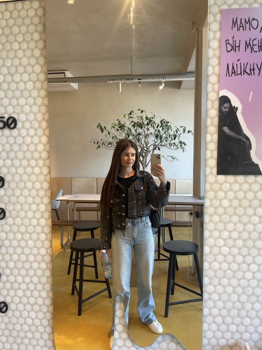 Джинсова куртка Zara сіра