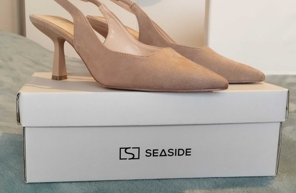 Sapatos slingback taupe Seaside