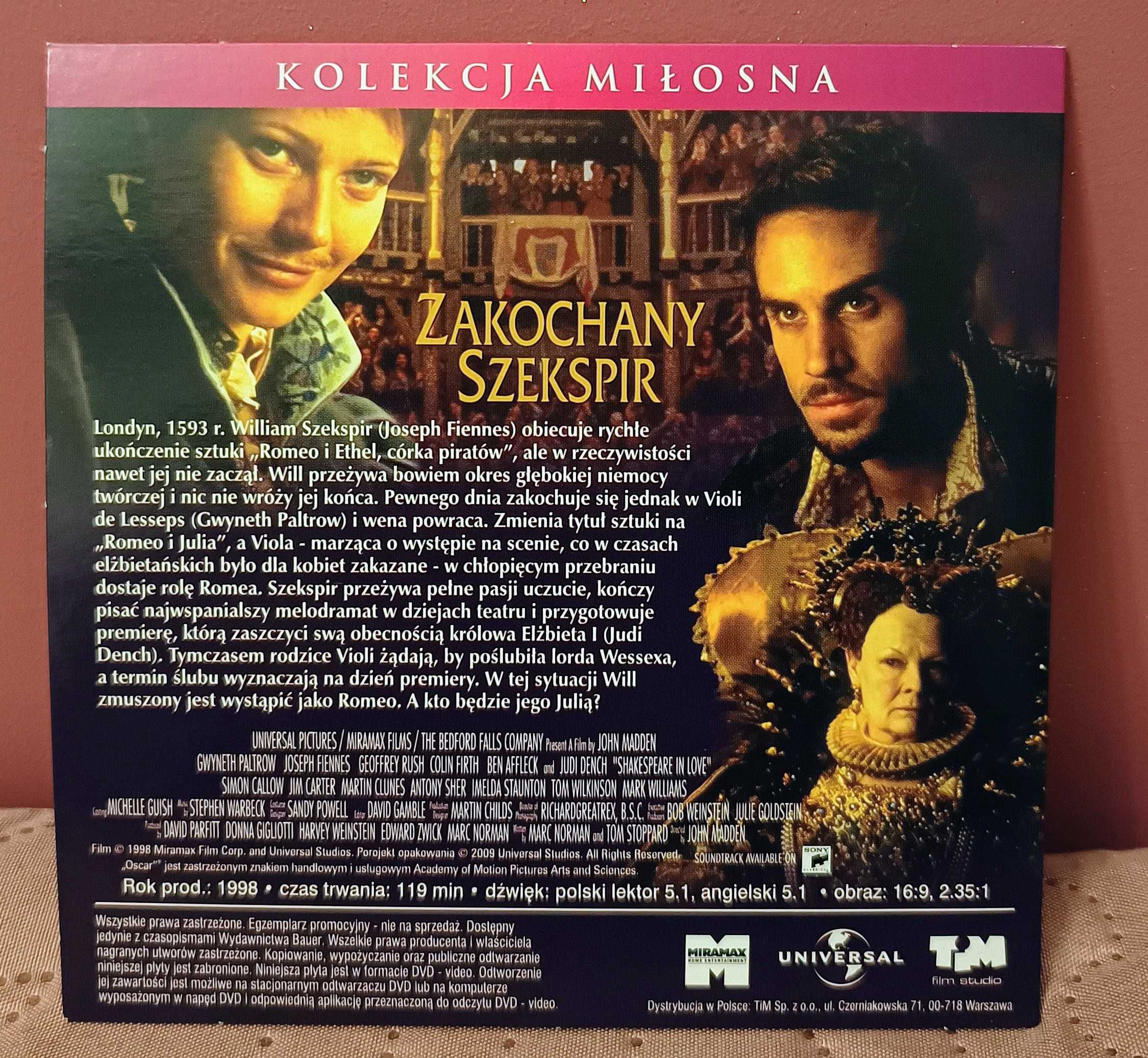 Zakochany Szekspir (film DVD)