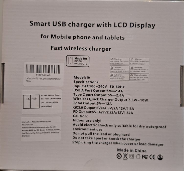 Smart USB charging Station With Digital Display