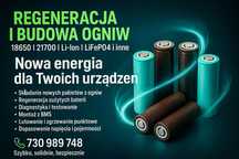 Naprawa, Regeneracja ogniw i budowa pakietów akumulatorów – 18650