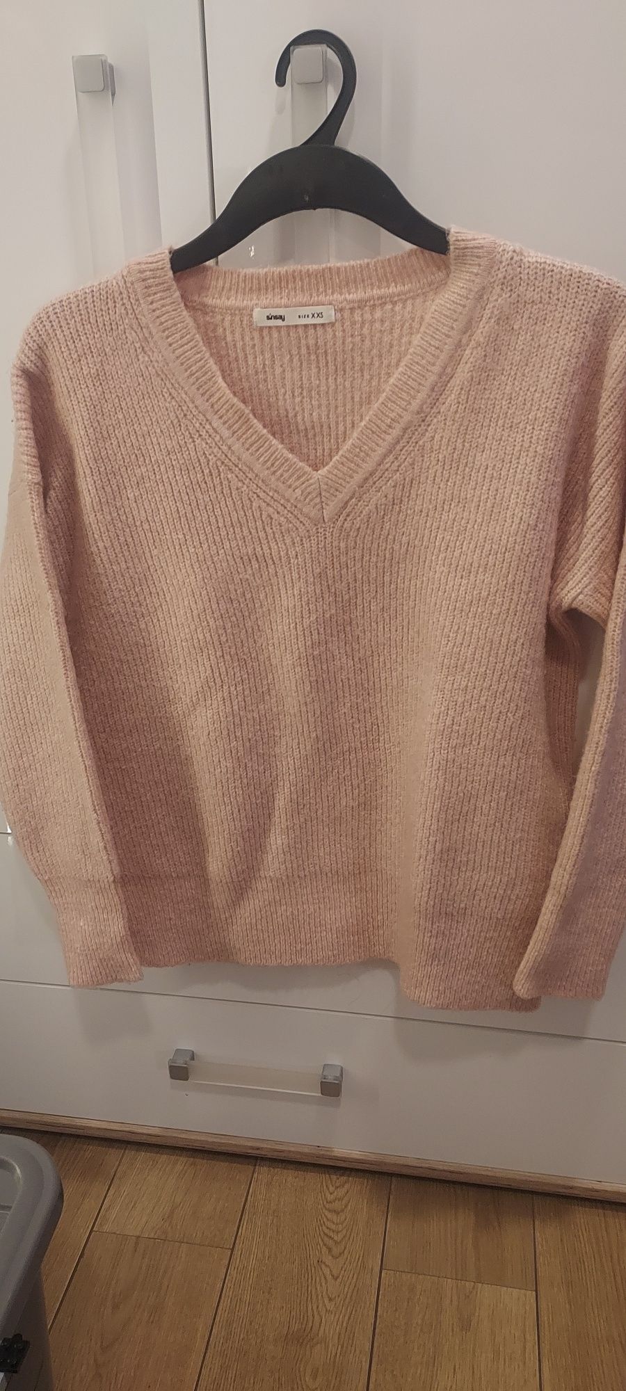 Sweter różowy Sinsay oversize XXS, 32