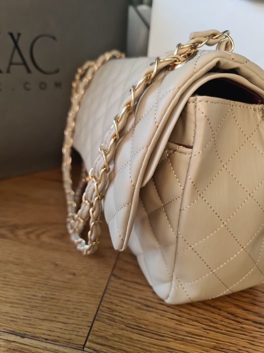 Classic Bag flap Chanel beige bezowa
