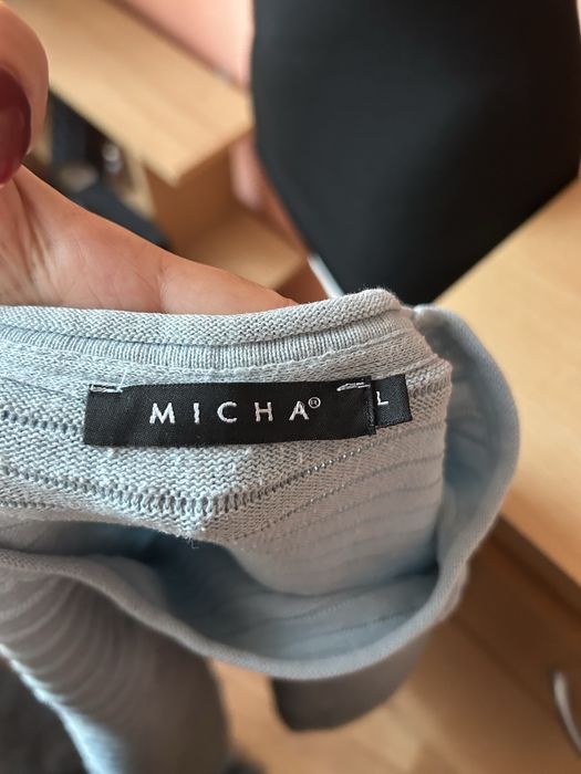 Bluza błękitna damska w prążek L 40 Micha