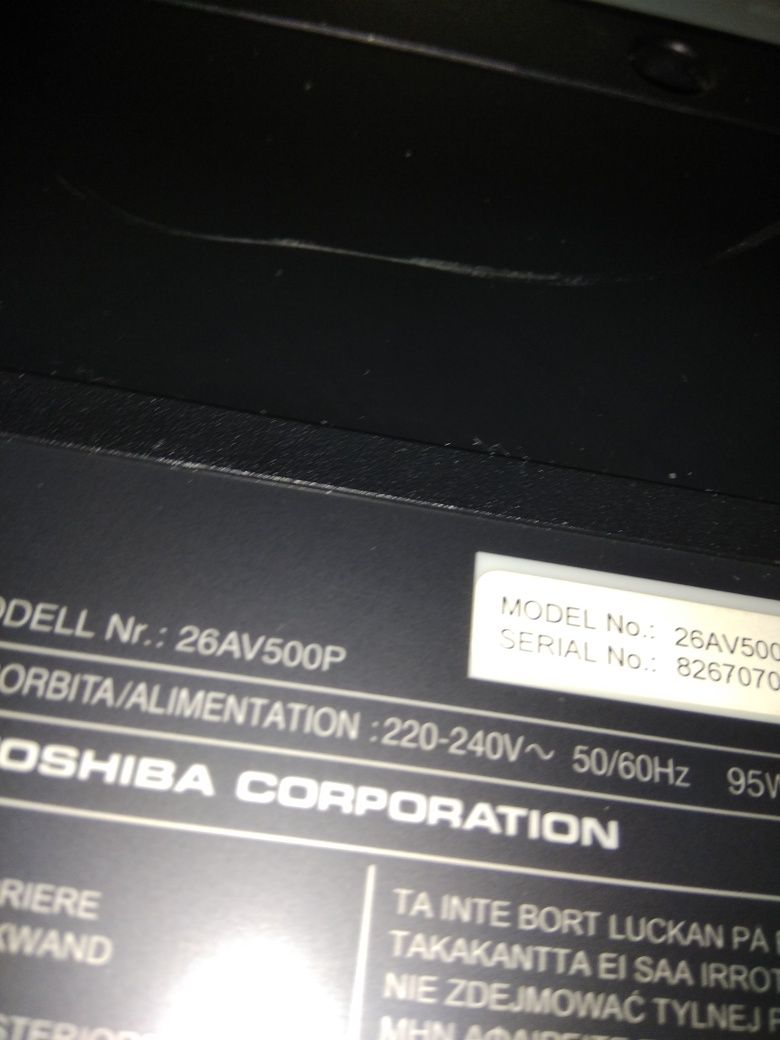 Telewizor Toshiba 26AV500P do Naprawy