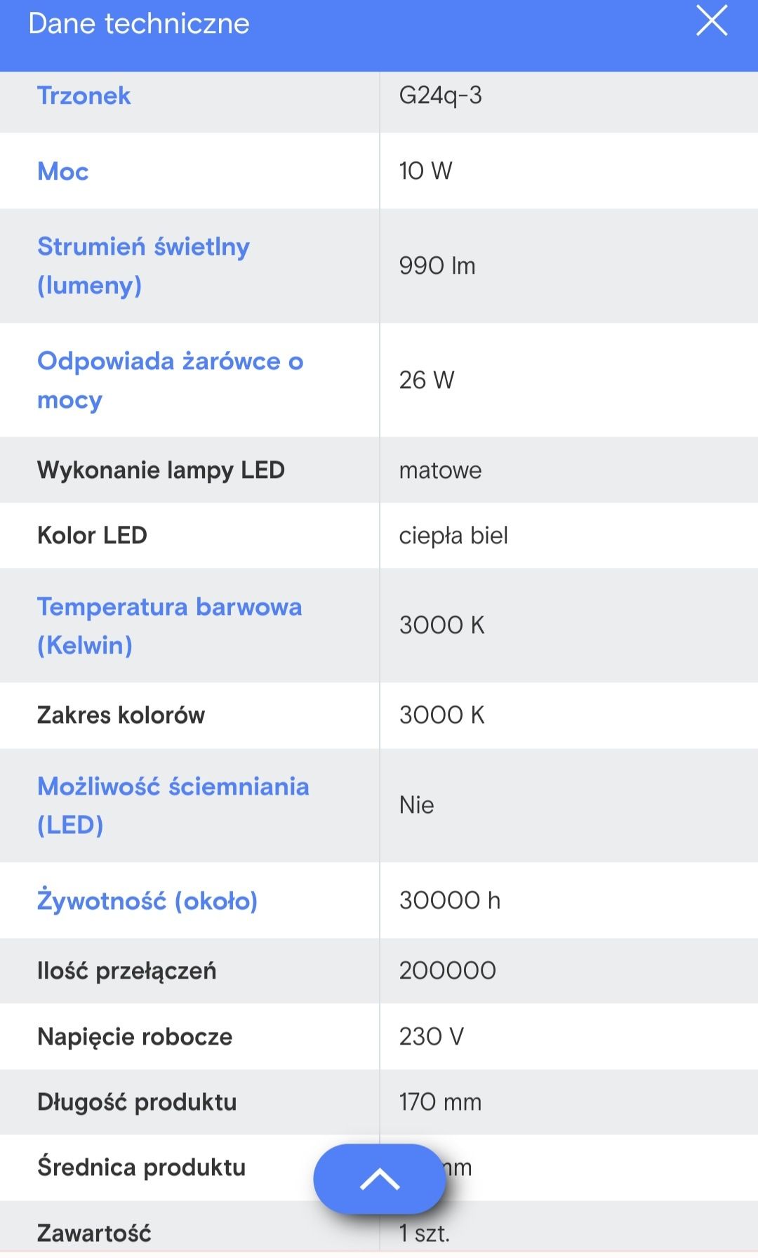 Dwie Żarówki LED OSRAM G24q-3 10 W = 26 W 990 lm ciepła biel