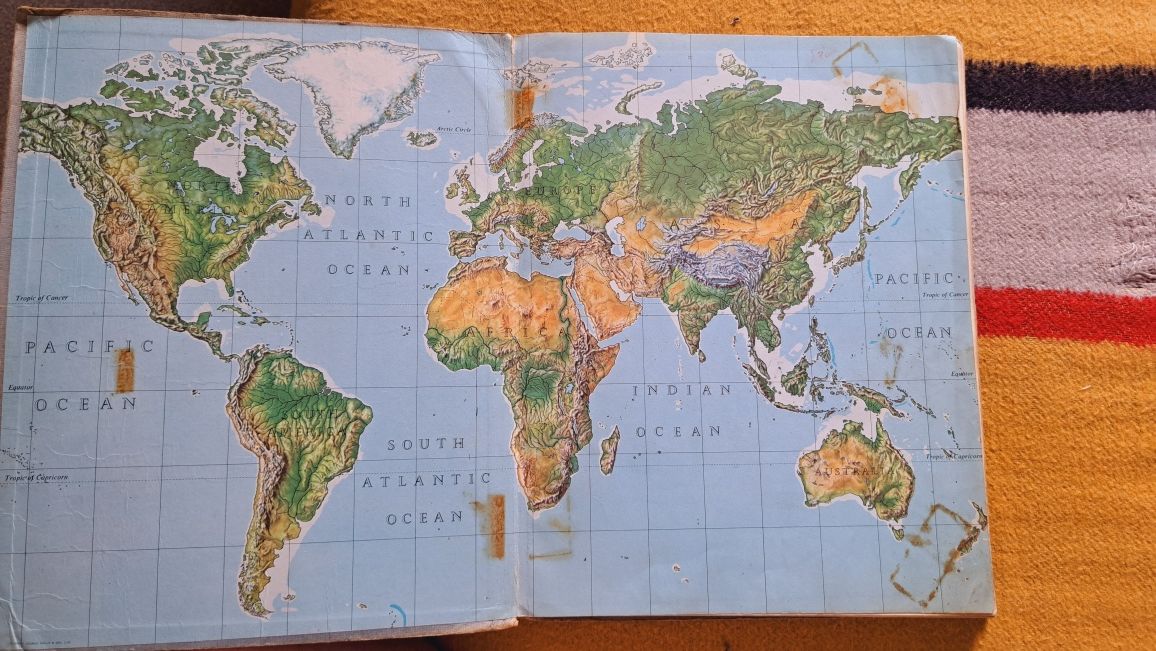 Stary Brytyjski Atlas Swiata