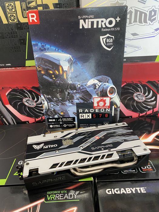 Відеокарта Sapphire RX 570 Nintro+ 8gb гарний стан.
