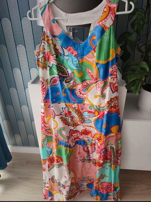 Sukienka maxi w piękny wzór medicine, jak nowa