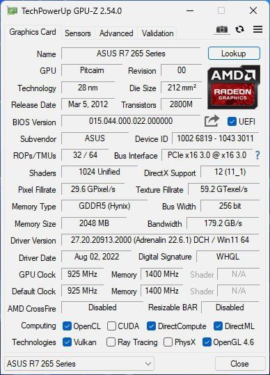 Відеокарта AMD R7 265 2GB 256b