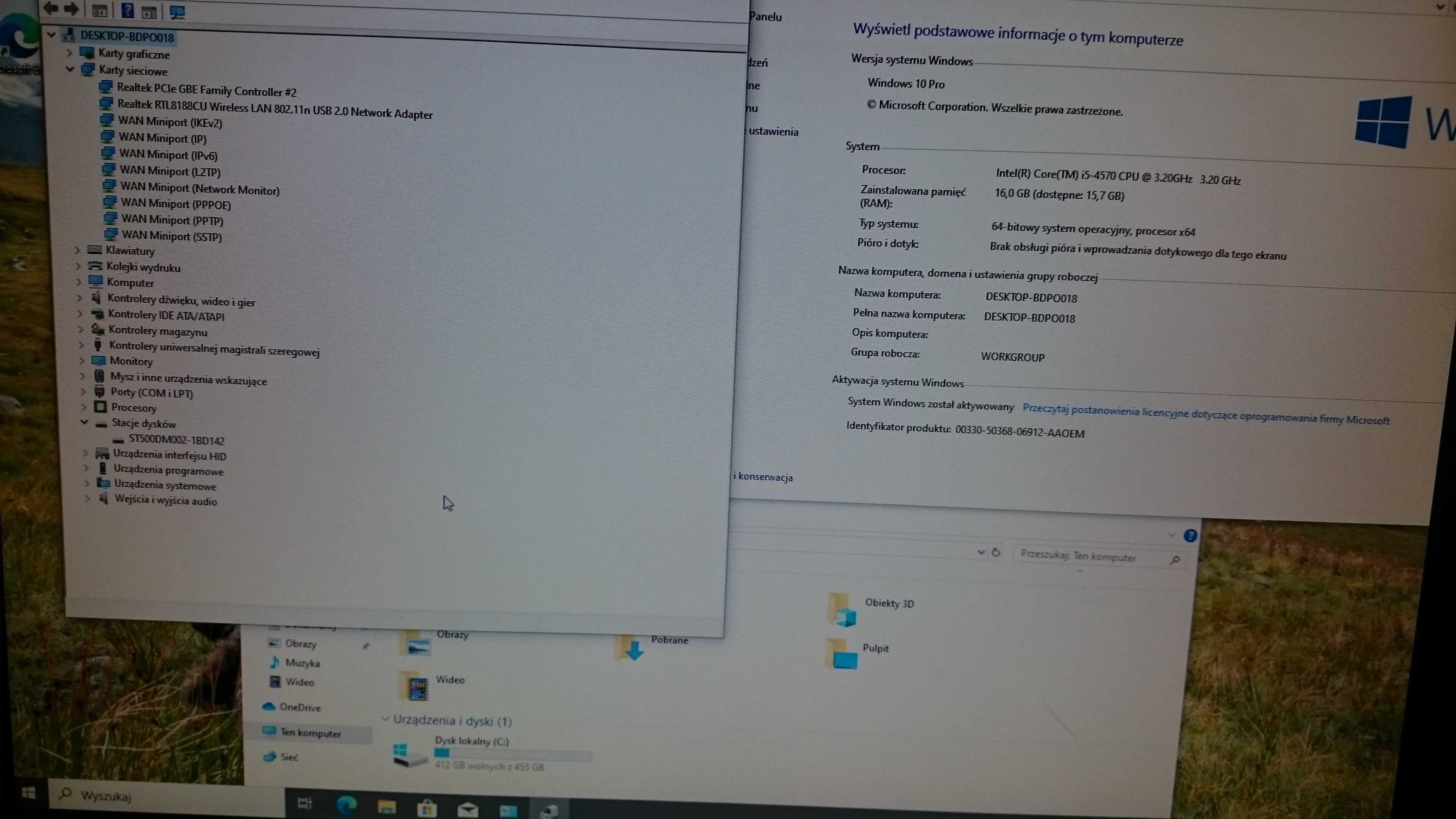 Komputer stacjonarny i5 16GB RAM HDD WiFi Asus H81M-P