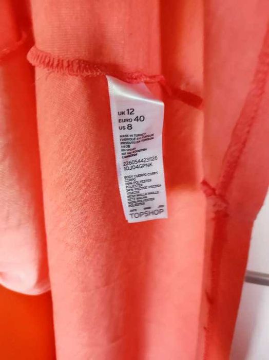TopShop r 40 morelowo-różowa sukienka na lato z wiskozą