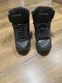 Buty zimowe Calvin Klein, Sniegowce Skorzane