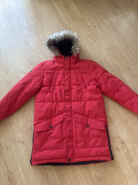 Reserved dwustronna kurtka zimowa parka chłopięca 152/158