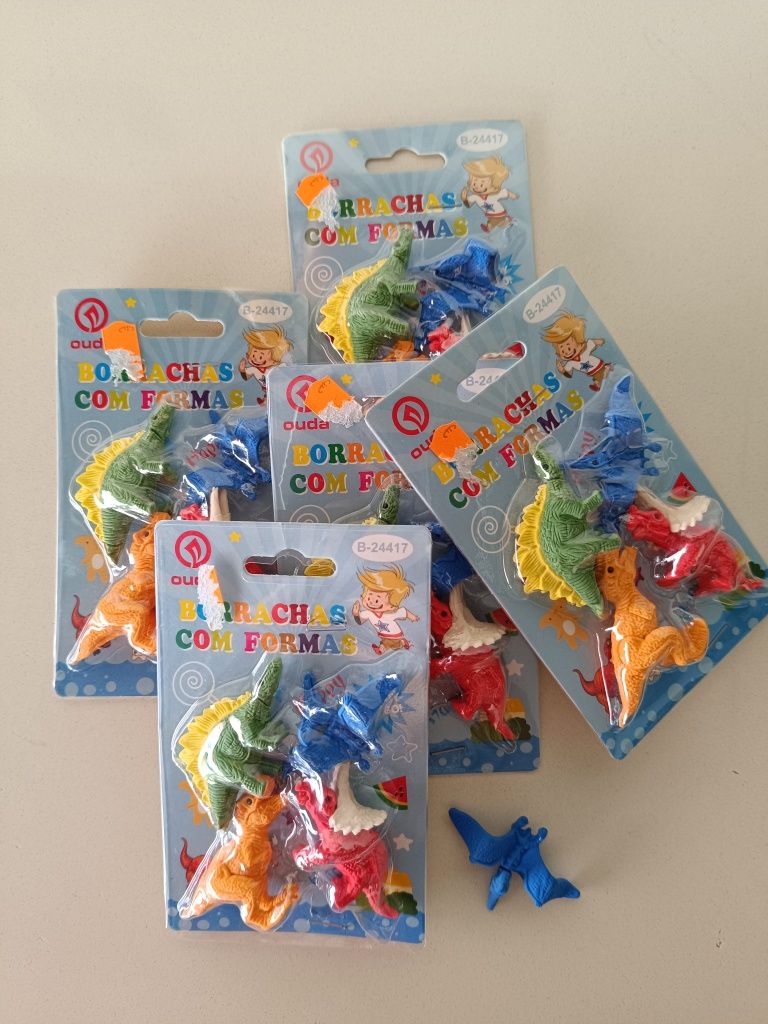 Set de borrachas dinossauro para festas, batizados, escola