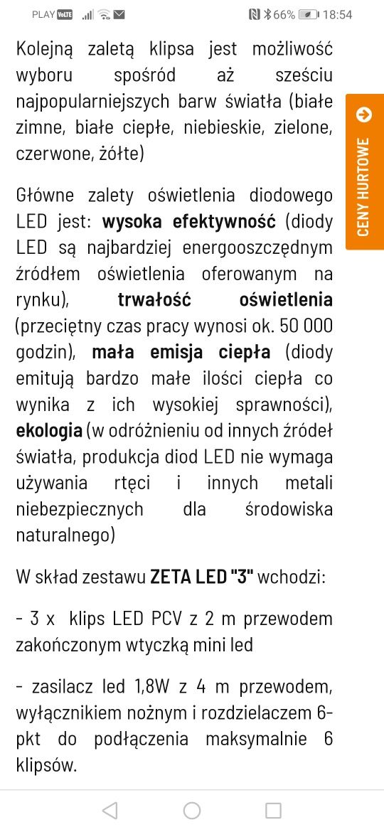 Klipsy Led do półek szklanych Nowe.