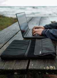 Ozier duży pokrowiec etui na laptopa do 16 cali czarny 40,5cm x 33cm