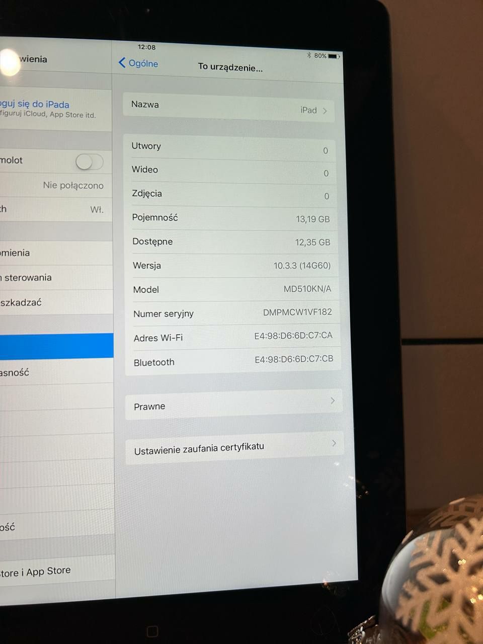 Apple iPad 4 - brak uszkodzeń i blokad