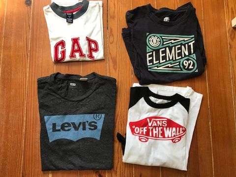 T shirt Vans, Gap, Element, Levi Strauss desde 4 anos