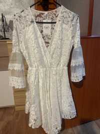 Biały sukienki- kombinezon