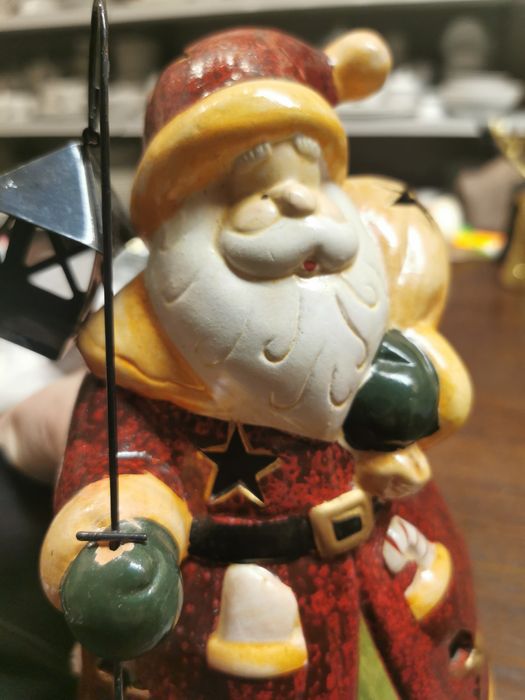 Świecznik Lampion Mikołaj na podgrzewacz Święta