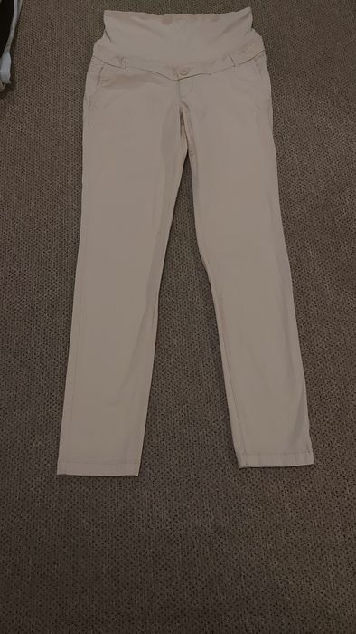 H&M mama spodnie ciążowe M 38 pudrowy róż cienkie jeansowe Rozmiar zg