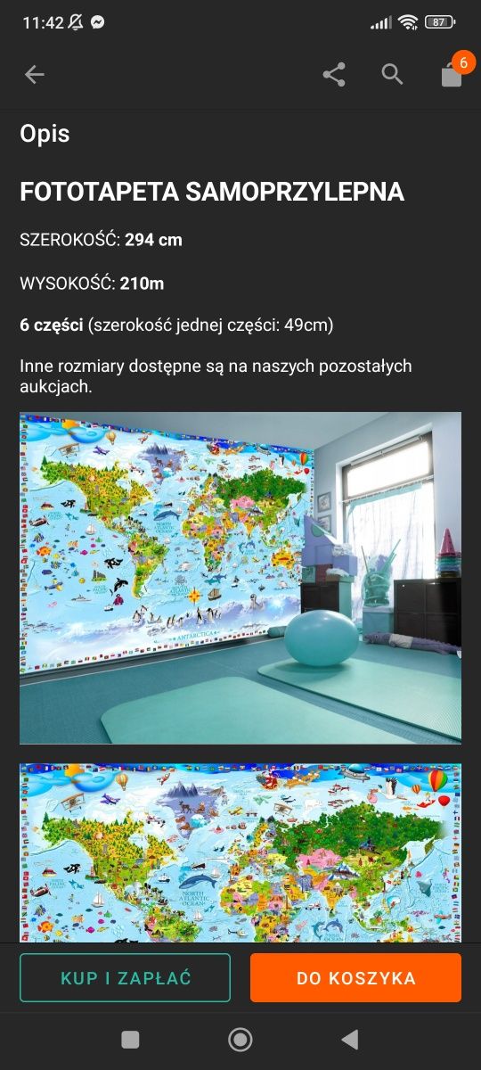 Nowa duża mapa na ścianę dla dziecka