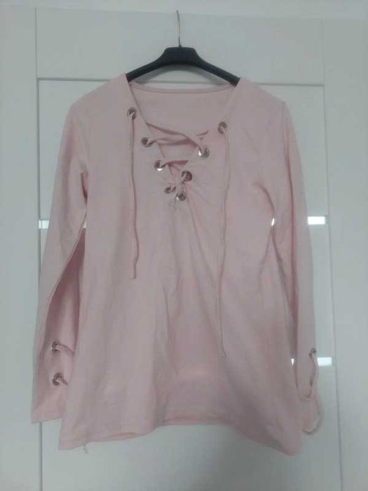 Różowa bawełniana bluzka tunika koszula rozm. S