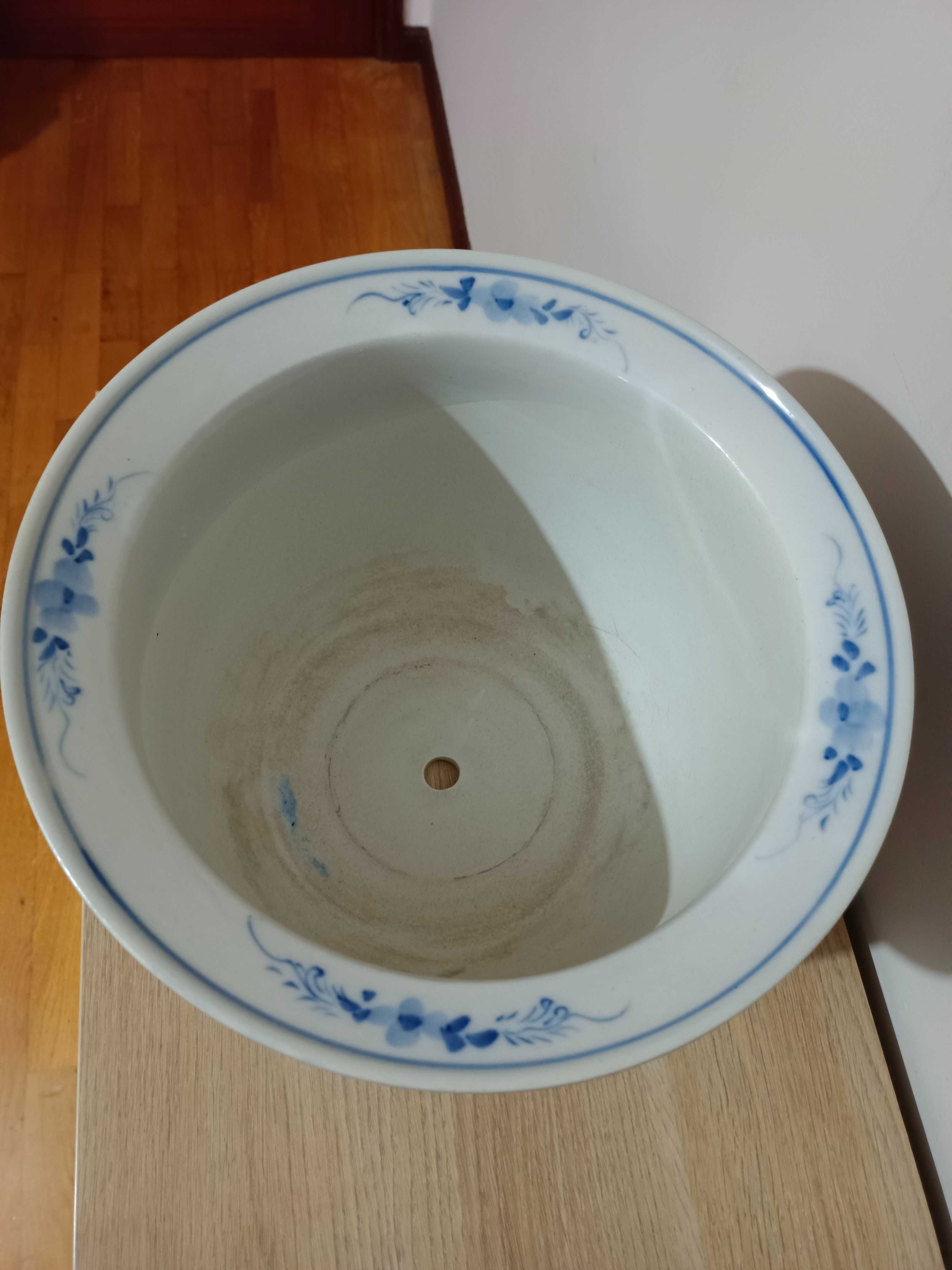 Vaso Cachepot "vintage", em porcelana chinesa pintada à mão