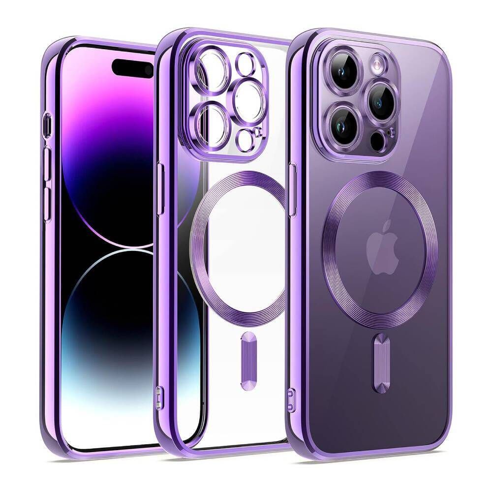 Etui do iPhone 15 Pro MagSafe Case z osłoną aparatu fioletowe
